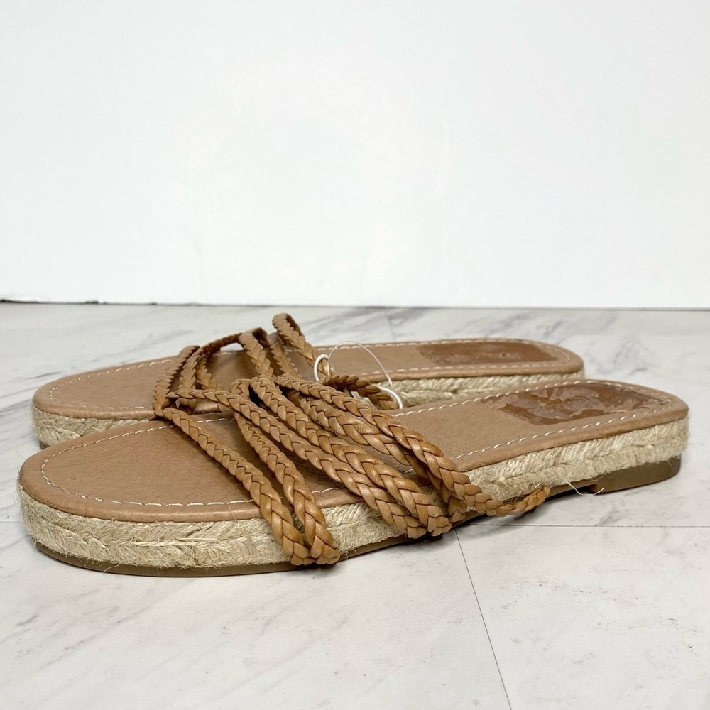 New! Madewell The Kathryn Brown Braided Leather Espadrille Slide Sandal 7